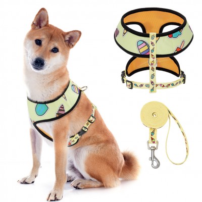 Wholesale Custom Pattern Popular Designs Adjustable Soft Pet Dog Harness Reversible