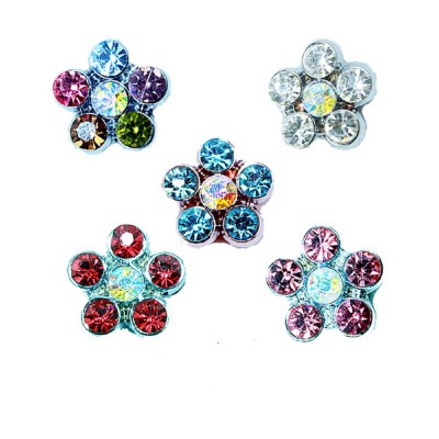 Wholesale Pet Dog Accessories Products Dog Charms Slider Crystal Flower Slider for Collars