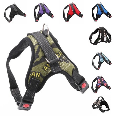 Nylon K9 Pet Dog Harness Vest Print Pattern No Pull Adjustable Dog Harness