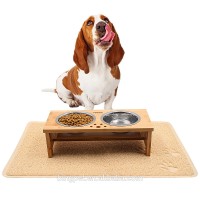 Dog Raised Bowls Elevated Pet Feeder-with 1 Pet Feeding Mat & 2 bowls for Cats and Small Dogs