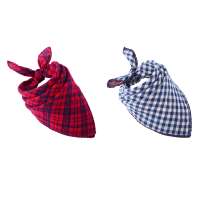 Pet Dog Bandana Scarf Pack Triangle Bibs Reversible Plaid Printing Kerchief Set Accessories for Small to Large Dogs