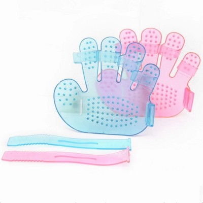 Plastic Hand Shape Dog Grooming Brush Pet Grooming Tool Retractable Pet Bath Brush