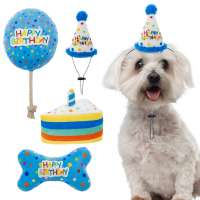 Pet Birthday Party Supplies Dog Birthday Hat Toys Cake Decoration Set Dog Birthday Party Hat Decorations