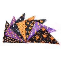 Hot Sale Halloween Pet Accessories Scarves Custom Printed Wholesale Dog Bandana Collar